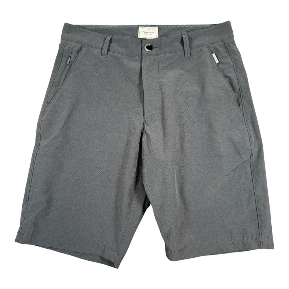 Men's 7 Diamonds Performance‎ Beacon Shorts 10" Size 31 STS-1168 Blue/Grey
